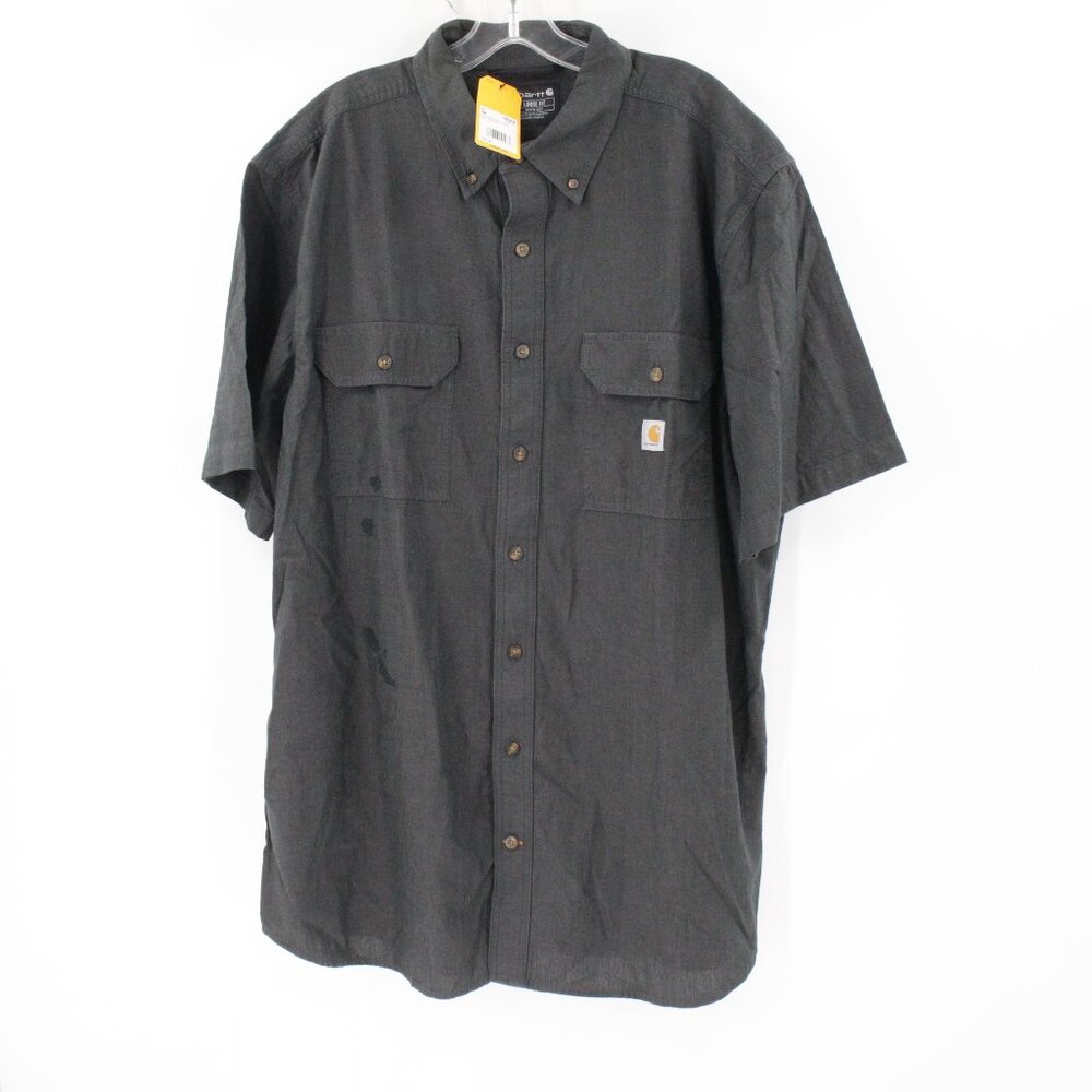 NWT Carhartt shirt mens XLT Loose Fit Short Sleeve Regular Chambray midweight